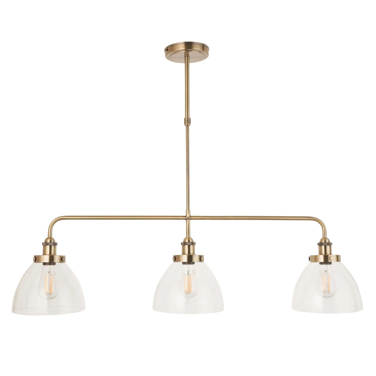 Baxter Linear 3 Pendant Light (Antique Brass)