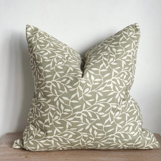 Olive Leaf Print Cushion Cover (45x45cm)
