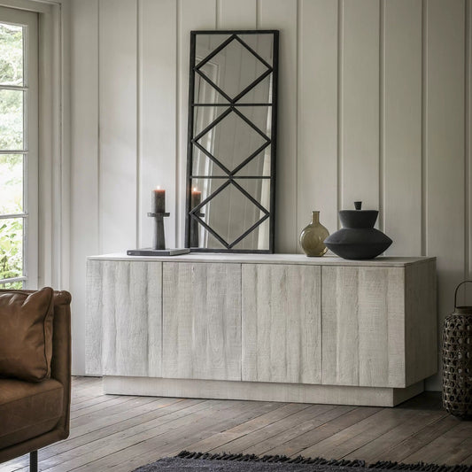Rustic Sideboard with Whitewash Finish