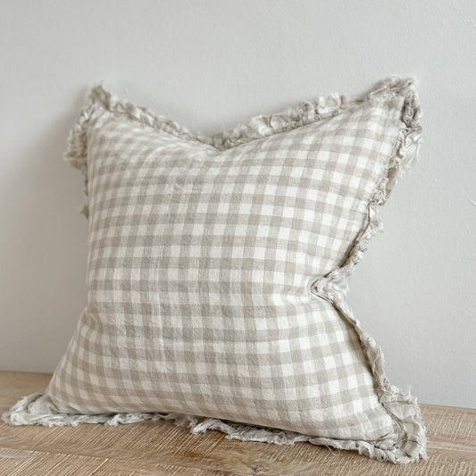 Millie Grey Gingham Cushion Cover (45x45cm)