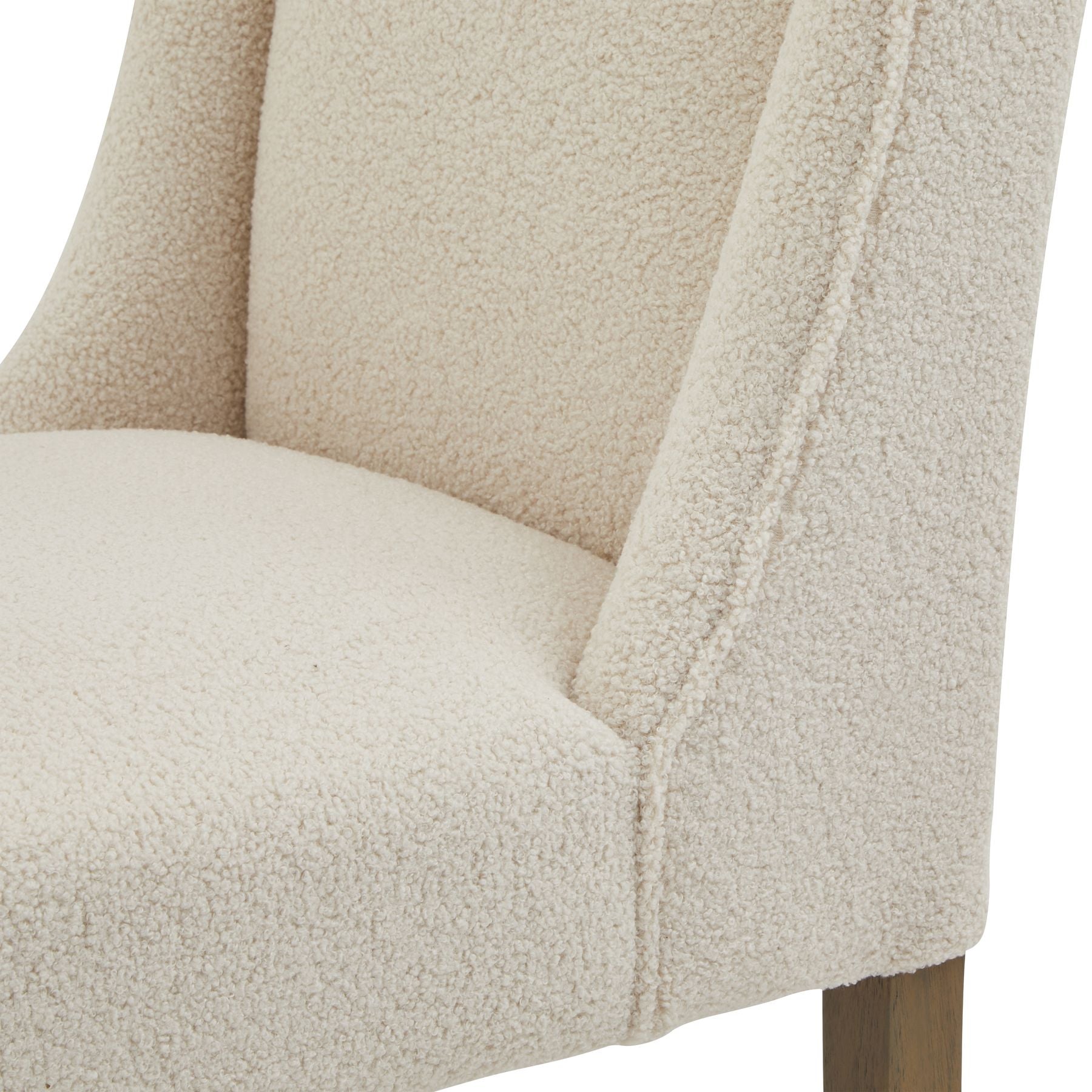 Cream Bouclé Dining Chair