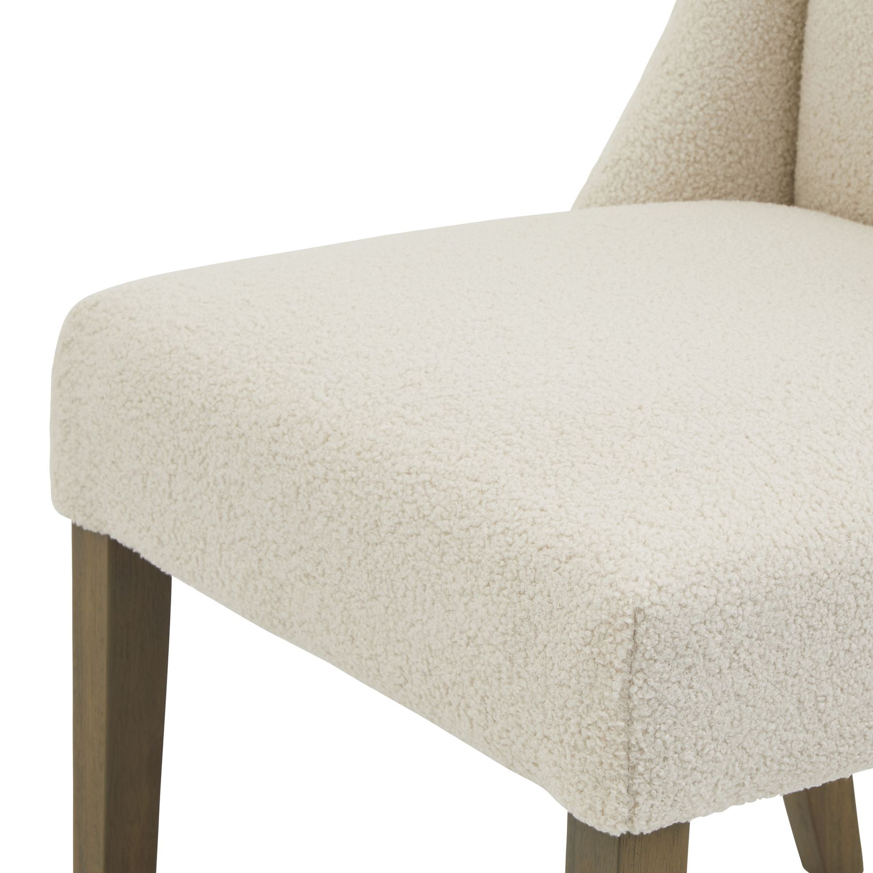 Cream Bouclé Dining Chair