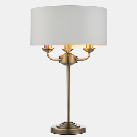 Galway 3 Light Table Lamp (Antique Brass)
