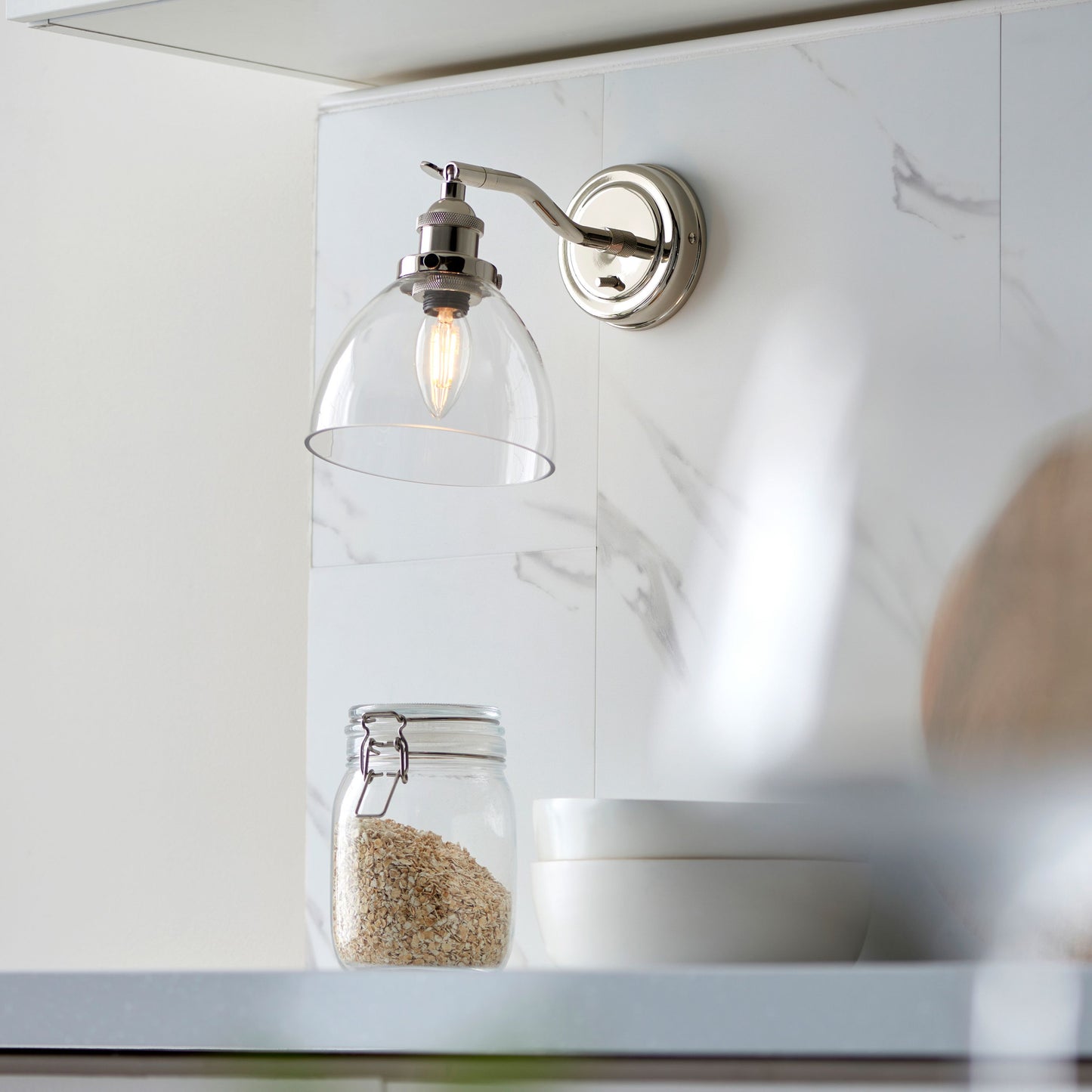 Baxter Wall Light (Bright Nickel)
