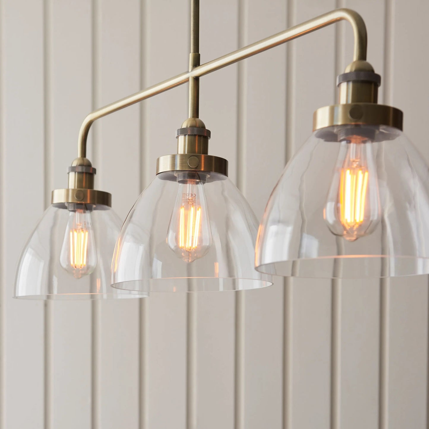 Baxter Linear 3 Pendant Light (Antique Brass)