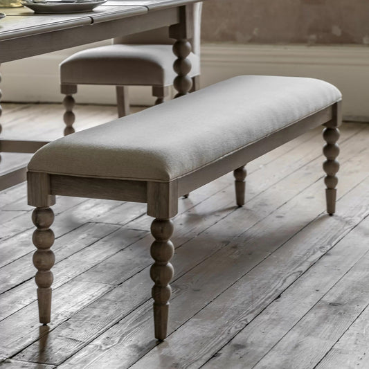 Dining Bench with Bobbin Detail