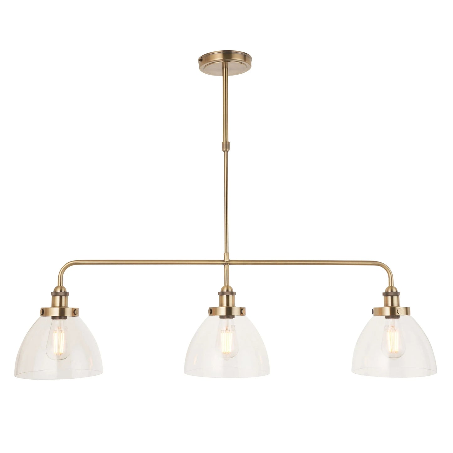 Baxter Linear 3 Pendant Light (Antique Brass)