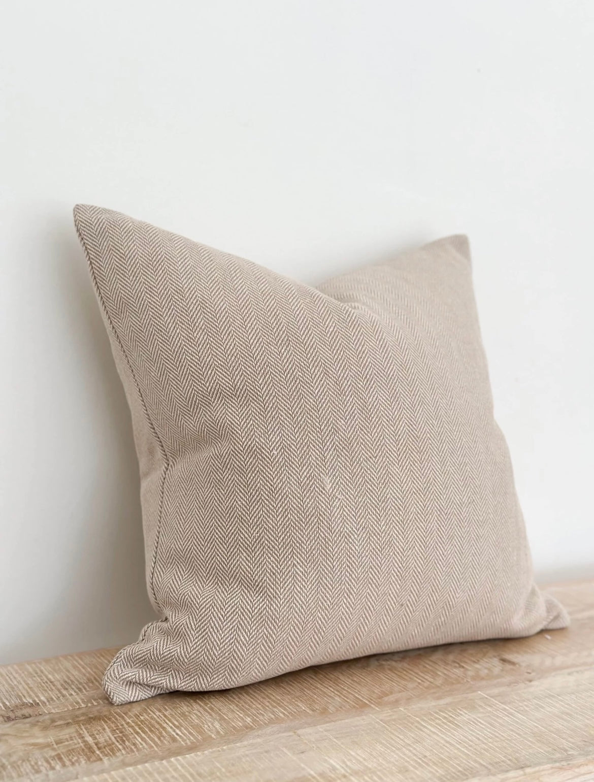 Herringbone Cushion Cover in Beige (45x45cm)