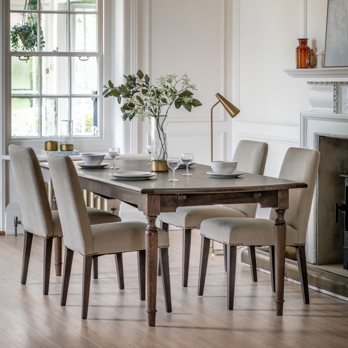 Oak and Linen Dining Chair