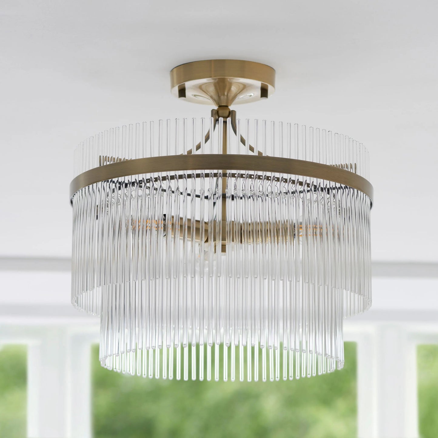 Menton 3 Ceiling Light (Antique Brass)