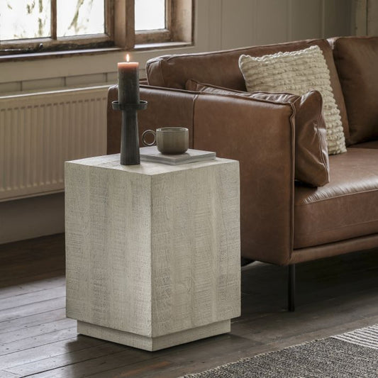 Whitewashed Side Table