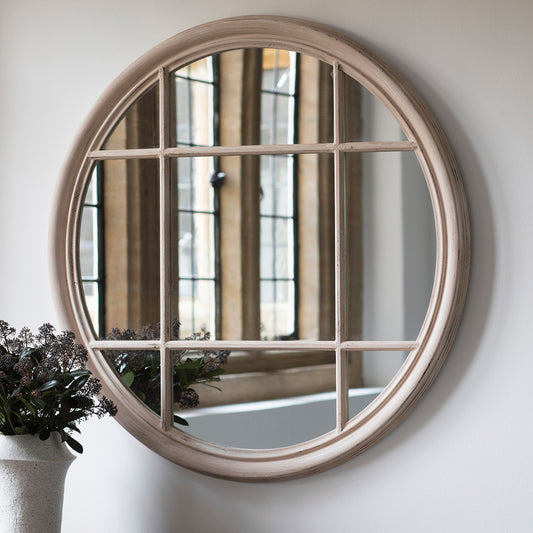 Round Wooden Mirror