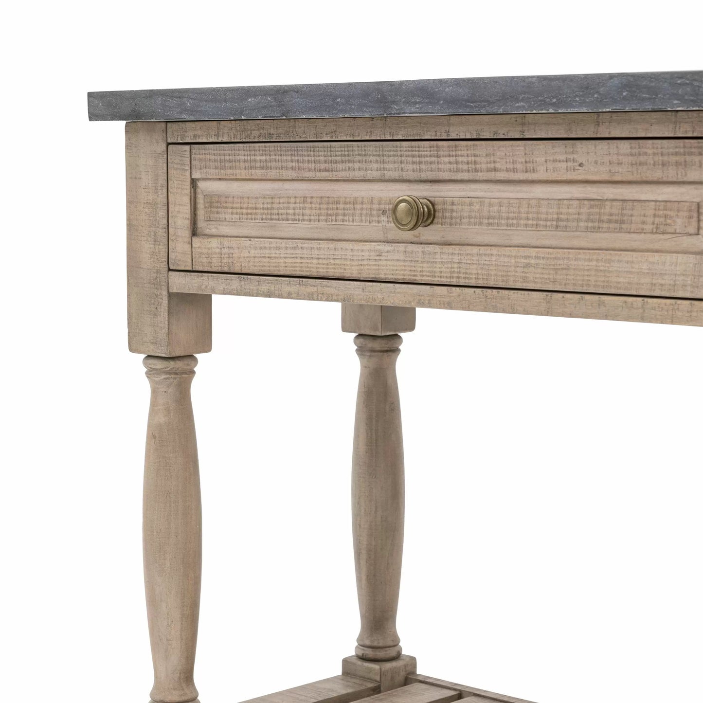Wooden Console Table with Marble Top