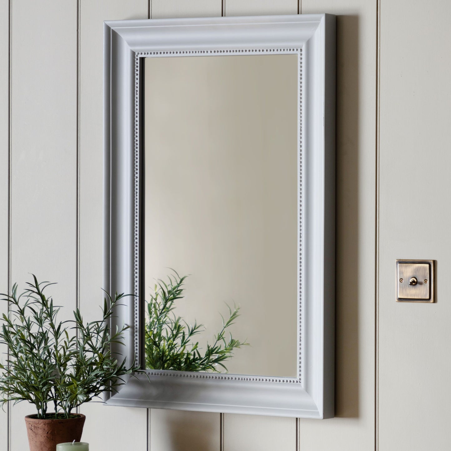 Brighton Small Rectangle Mirror (Stone)