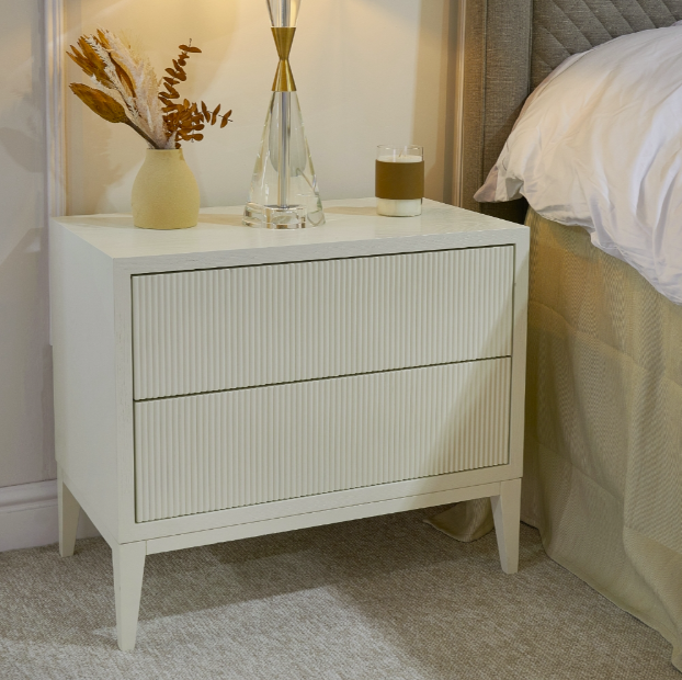Amber Bedside Table (White)