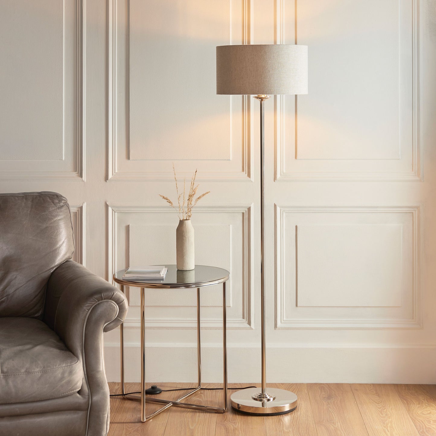 Galway Floor Lamp (Brushed Chrome)