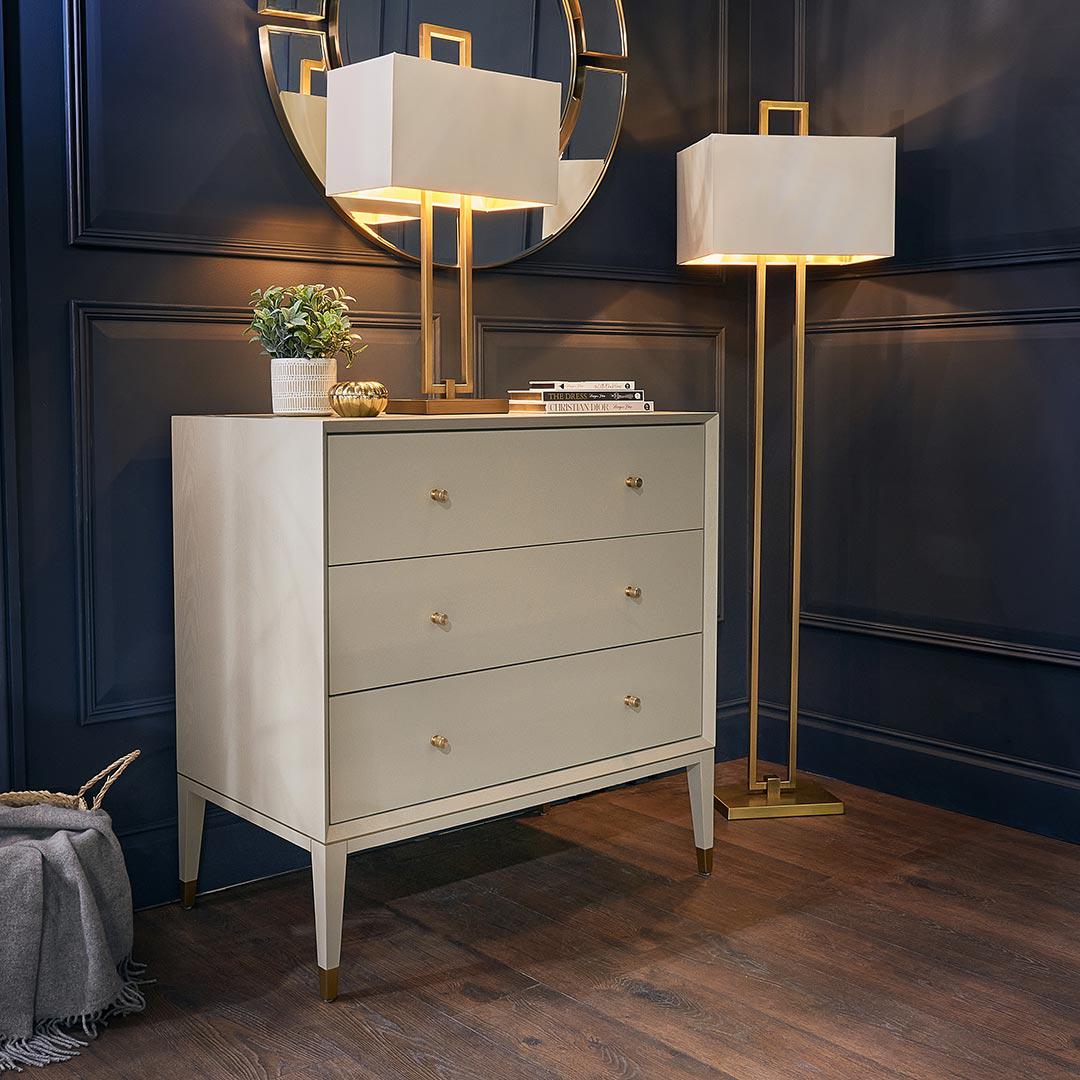 Barton 3 Drawer Chest (Grey)