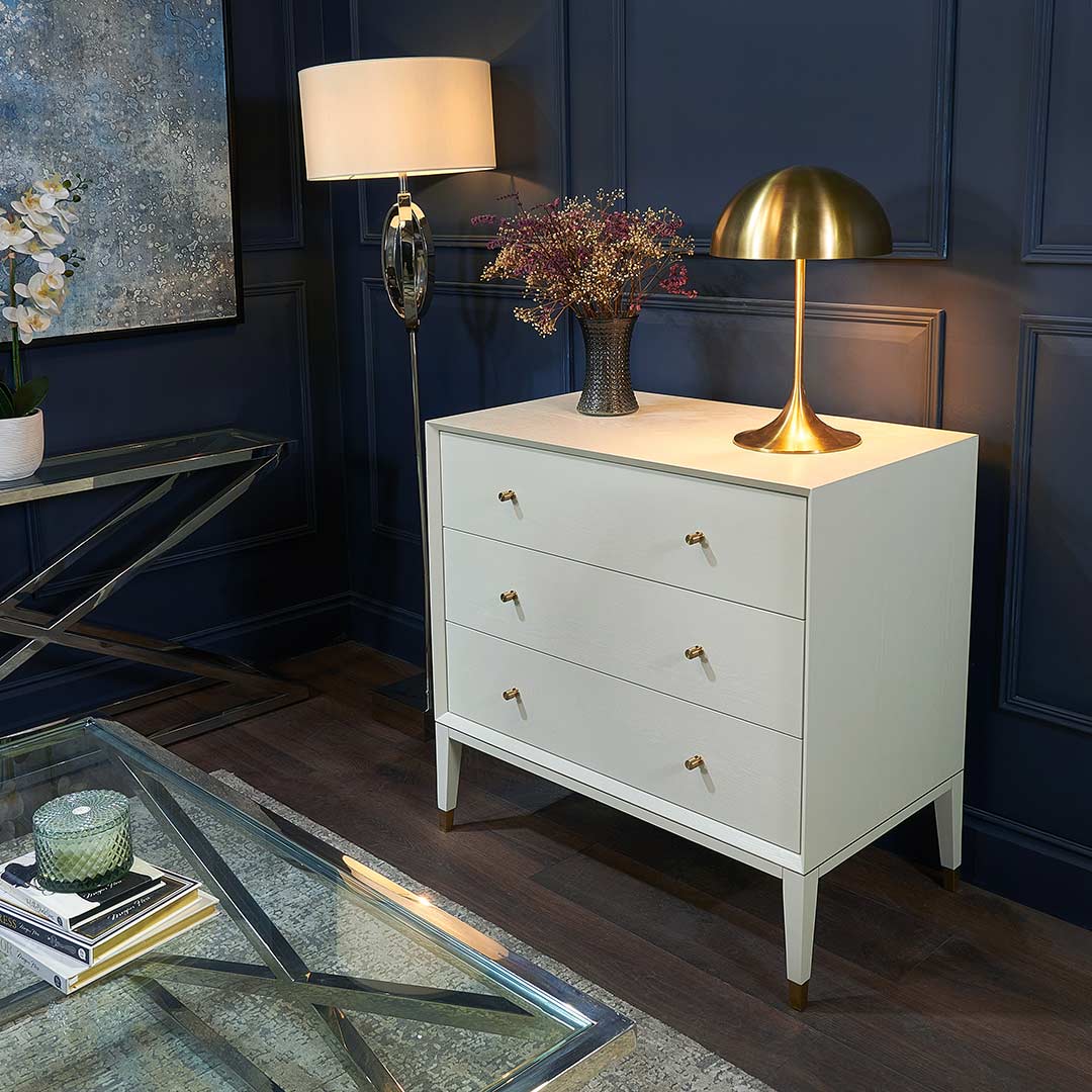 Barton 3 Drawer Chest (White)
