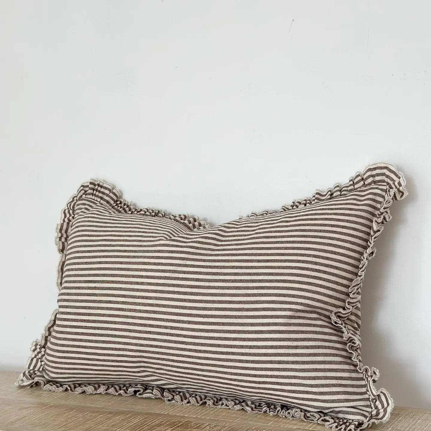 Celine Brown Striped Cushion Cover (50x30cm)