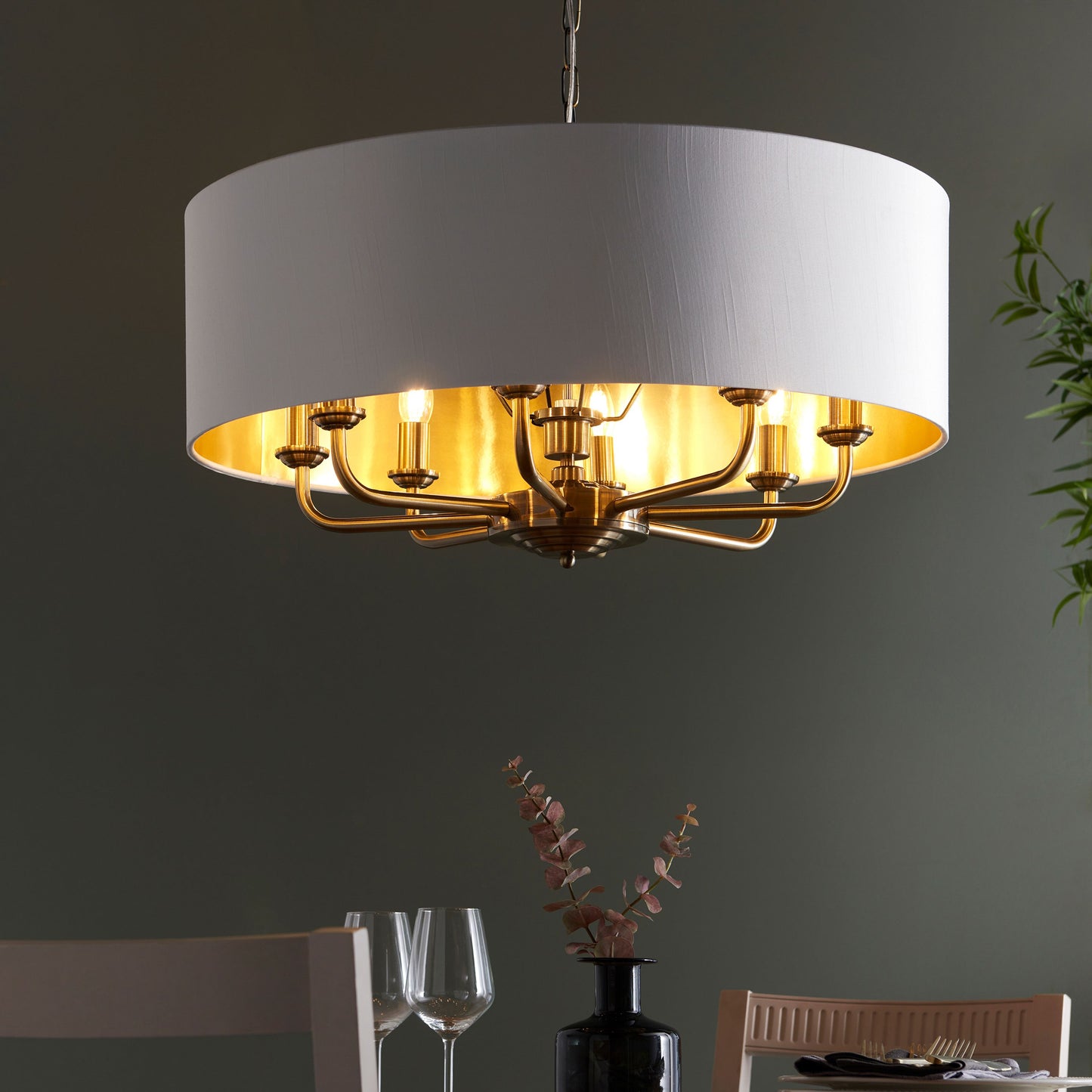 Galway 8 Pendant Light (Antique Brass)