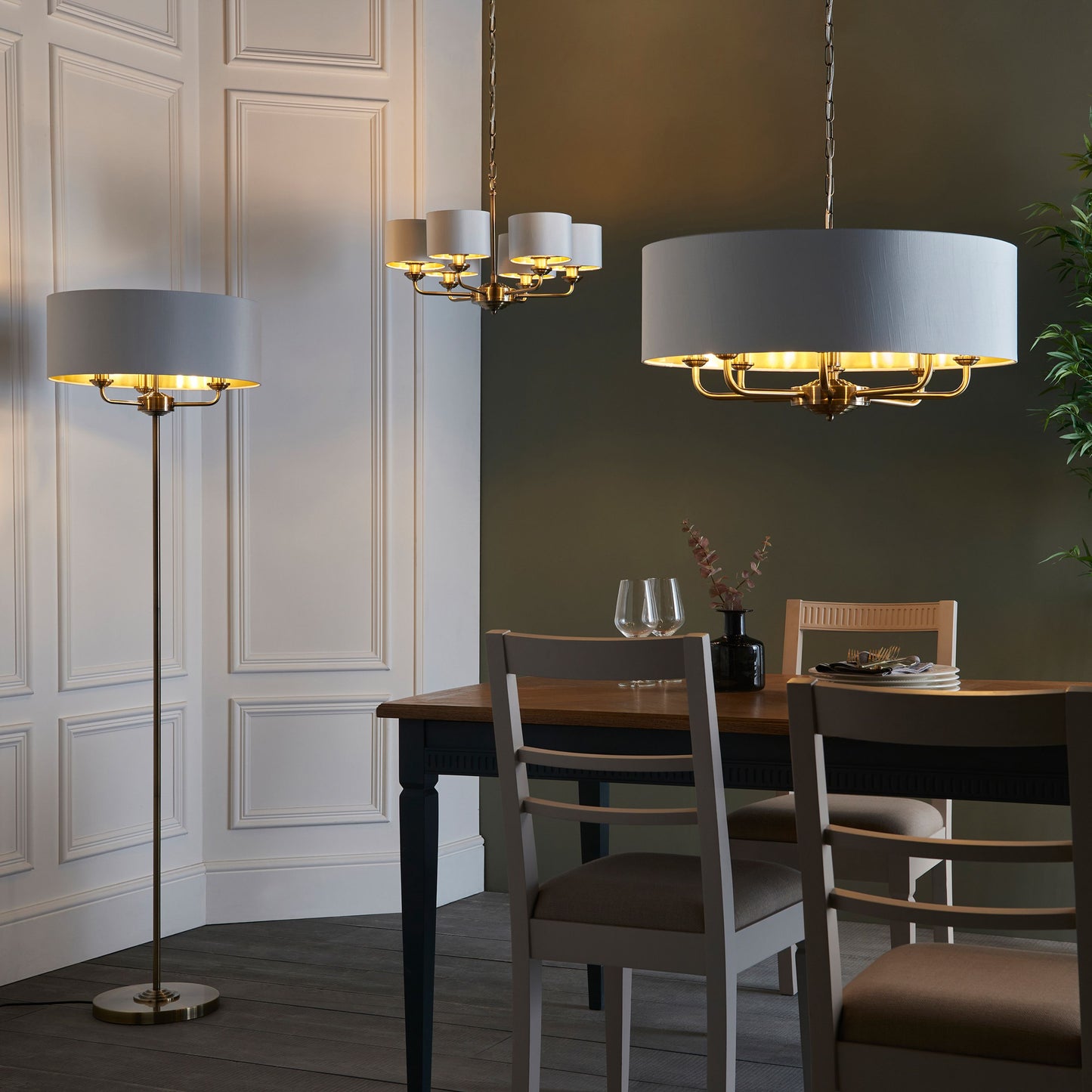 Galway Multi Arm Pendant Light (Antique Brass)