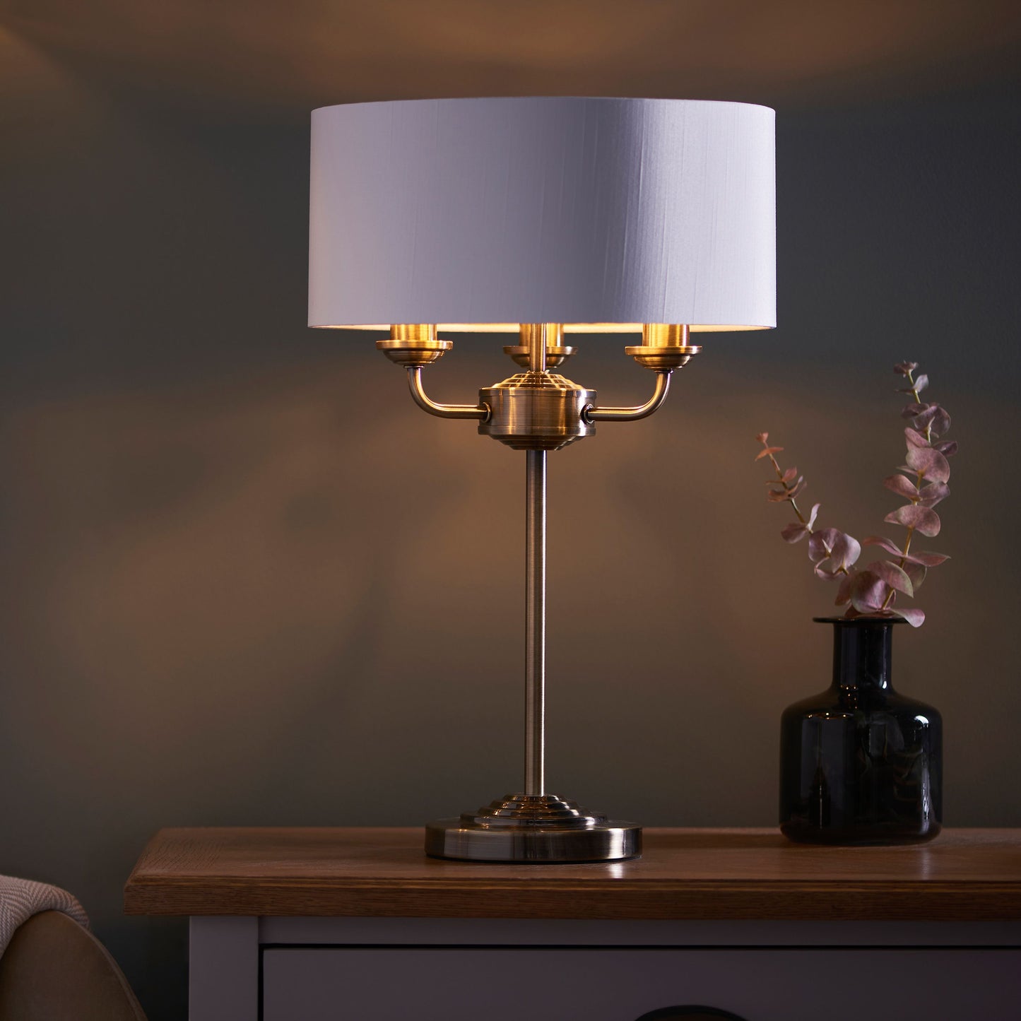 Galway 3 Light Table Lamp (Antique Brass)