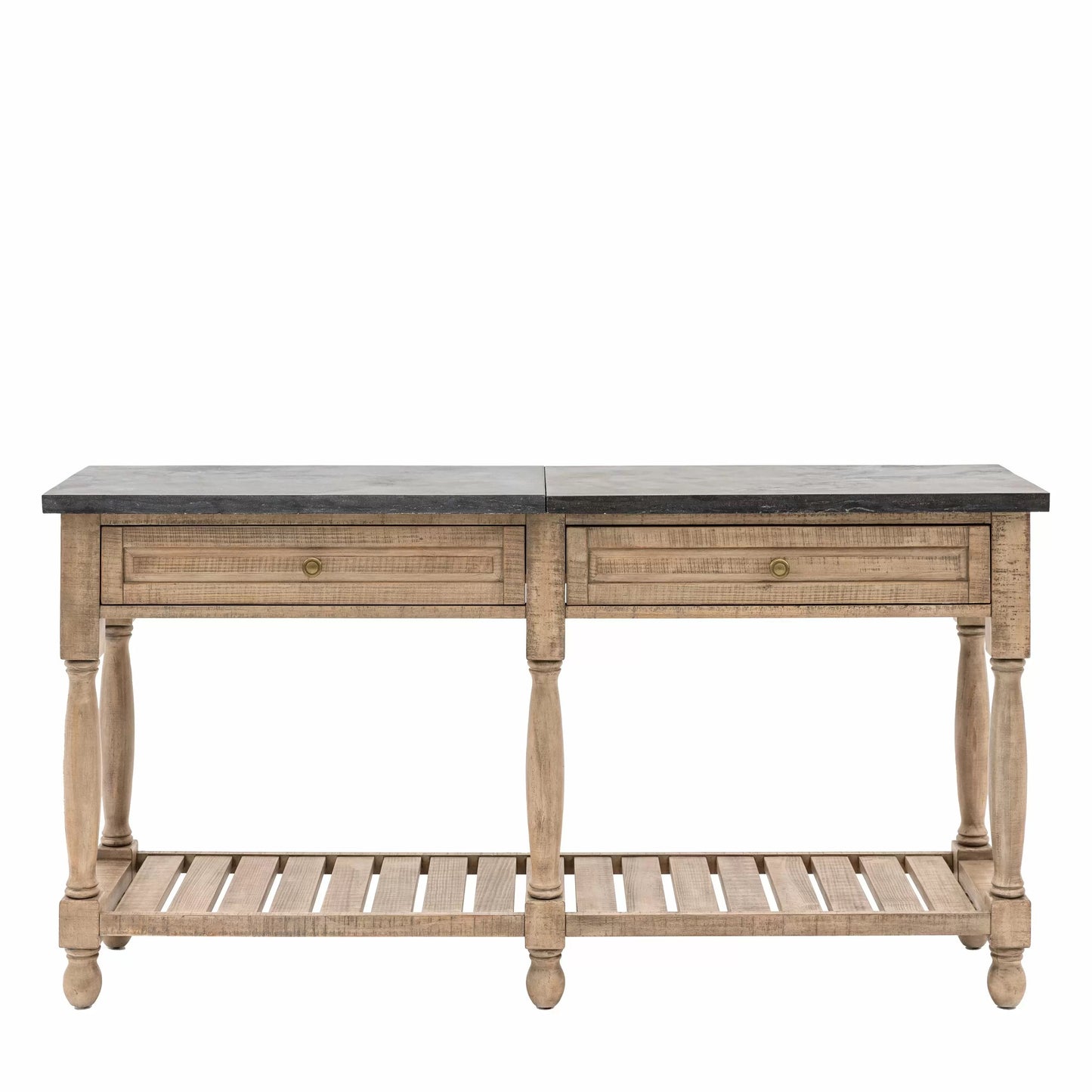 Wooden Console Table with Marble Top