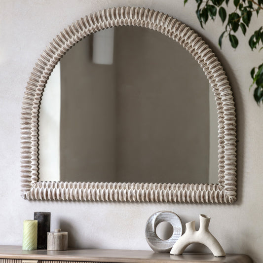 Wycombe Overmantle Mirror (Whitewashed)