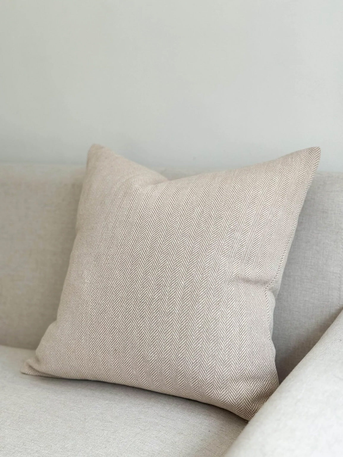 Herringbone Cushion Cover in Beige (45x45cm)