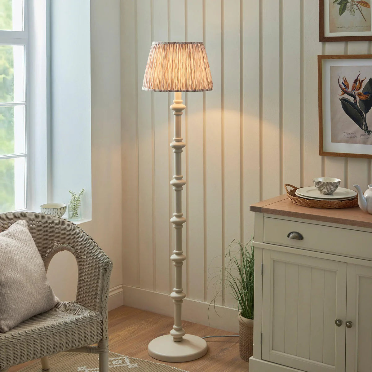 Fowley Floor Lamp with Neutral Shade