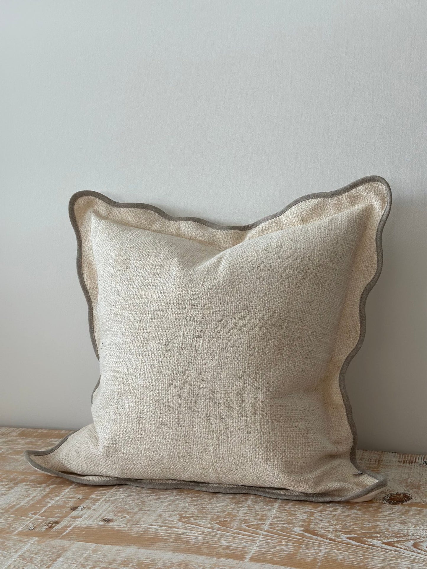 Georgia Cream Cushion Cover with Greige Trim (45x45cm)