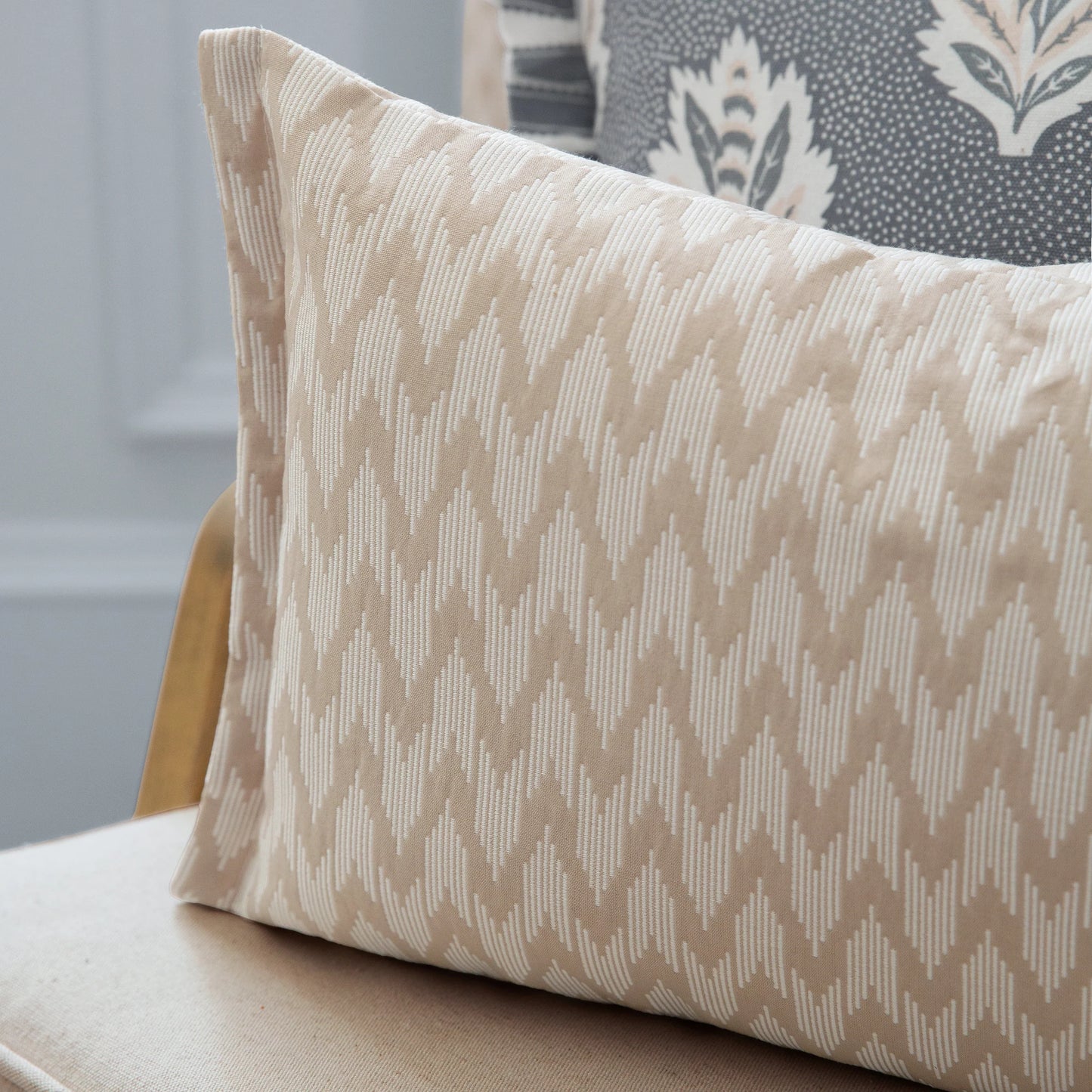 Sanderson Beige Woven Jacquard Cushion