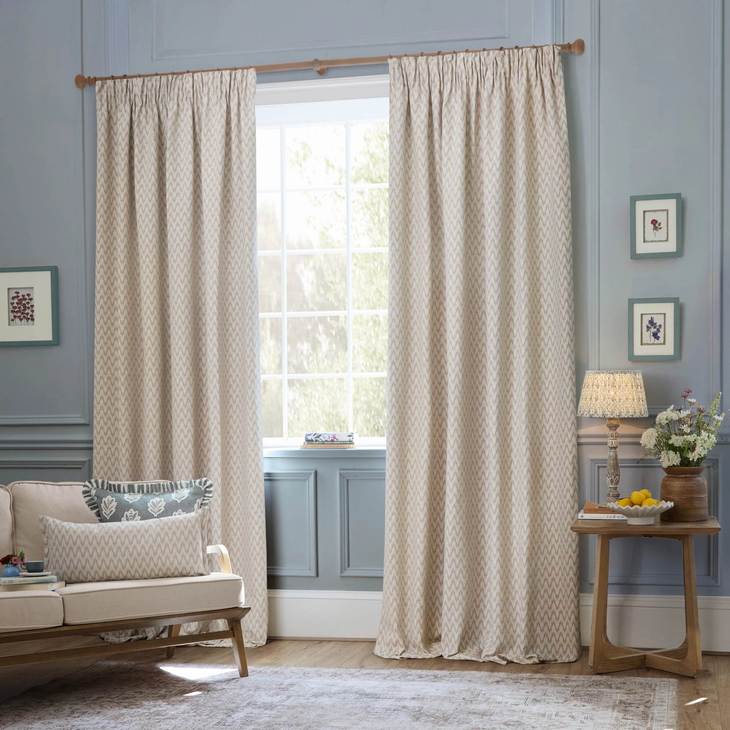 Sanderson Beige Woven Jacquard Cushion