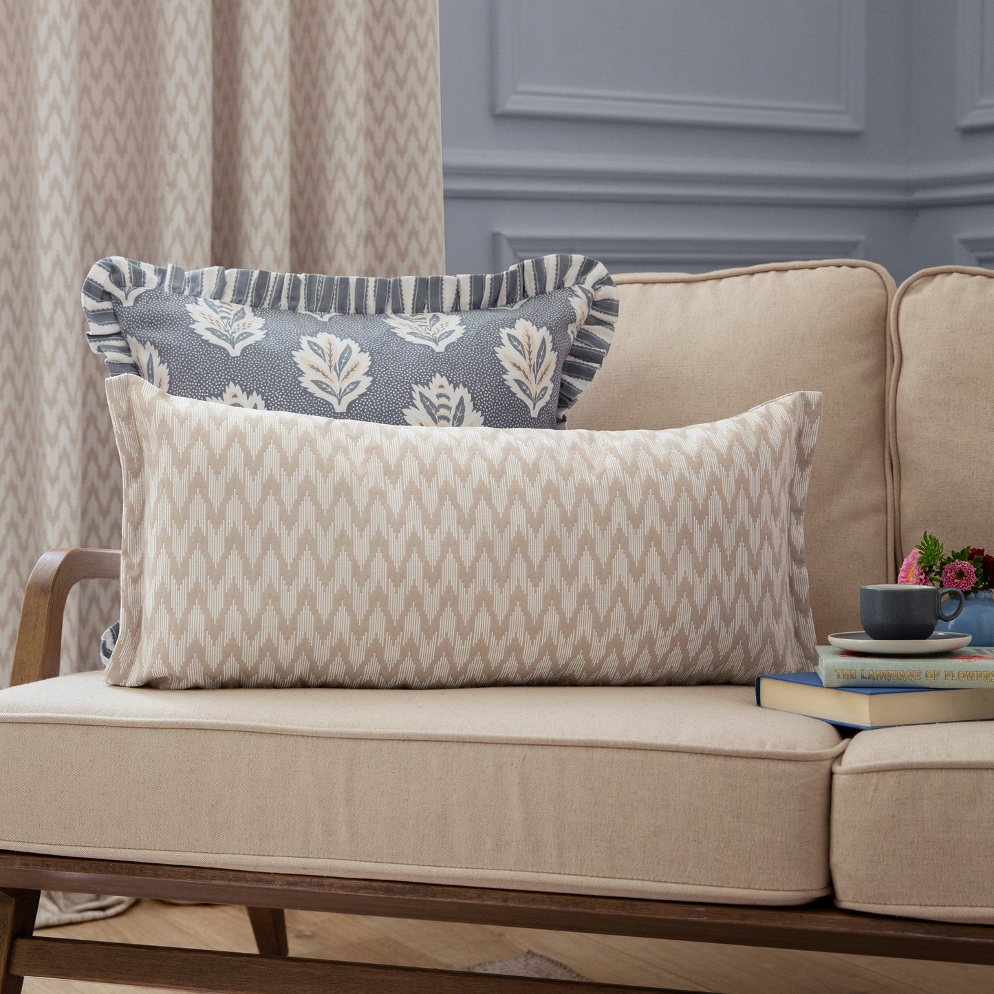 Sanderson Beige Woven Jacquard Cushion