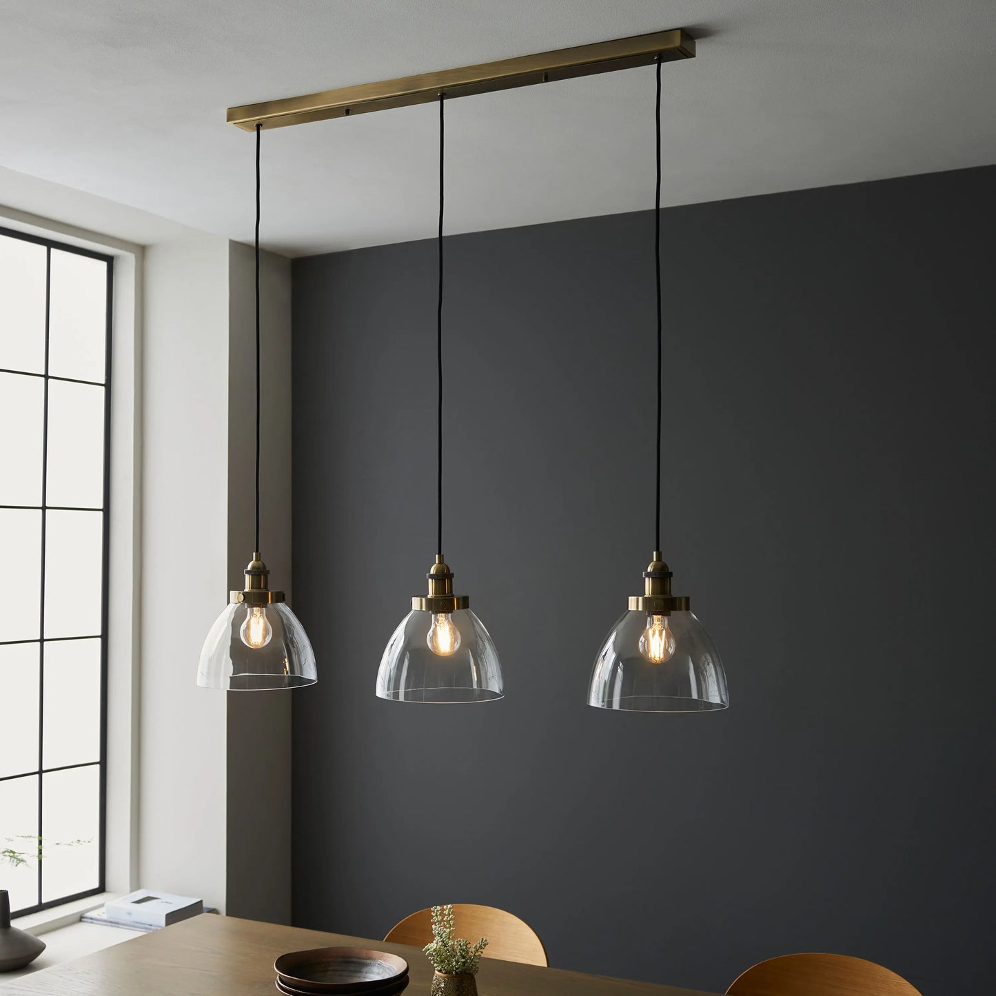 Baxter 3 Pendant Light (Antique Brass)