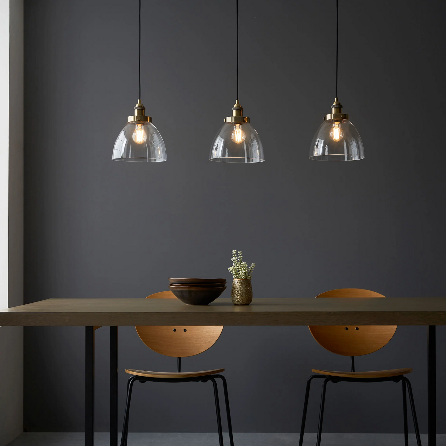 Baxter 3 Pendant Light (Antique Brass)
