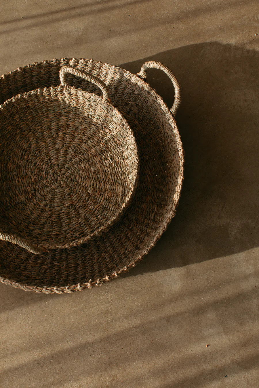 Set of 2 Round Seagrass Baskets
