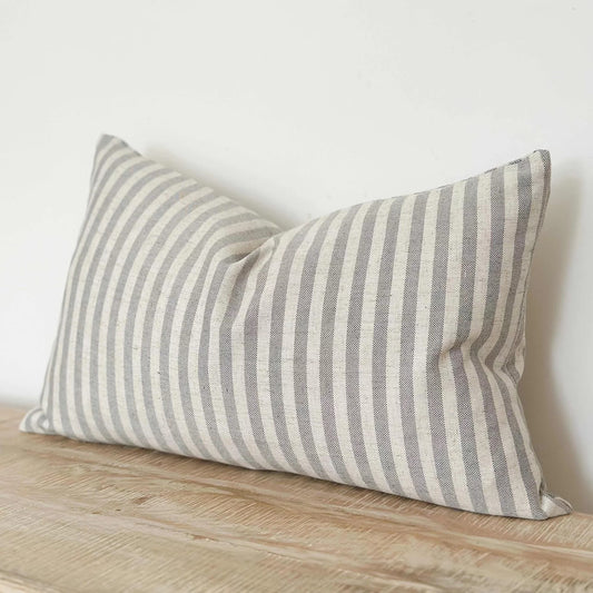 Sienna Cushion Cover Grey & Cream Stripe (50x30cm)