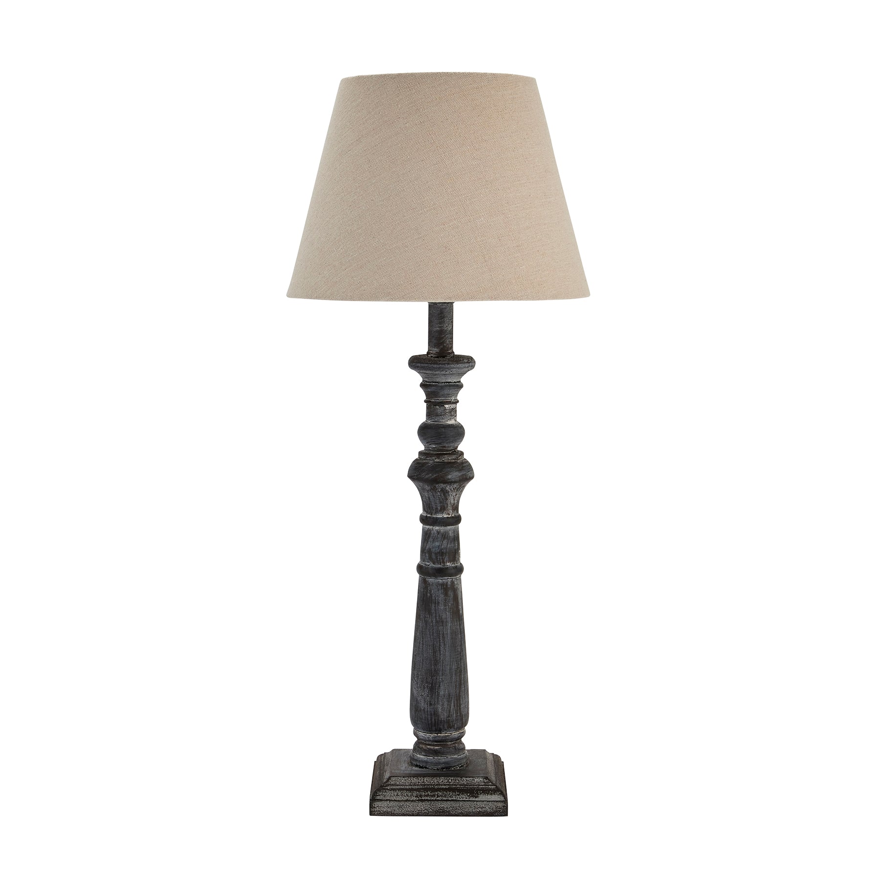 Wooden Column Table Lamp