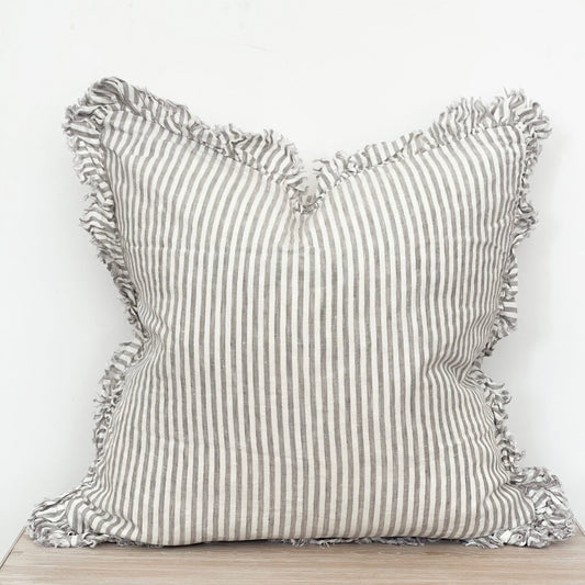 Celine Cushion Cover with Grey Stripe (45x45cm)