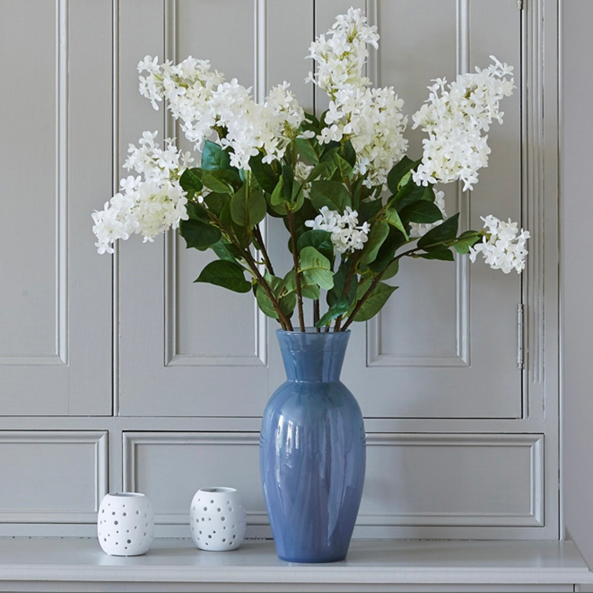 Artificial / Faux White Lilac Stem