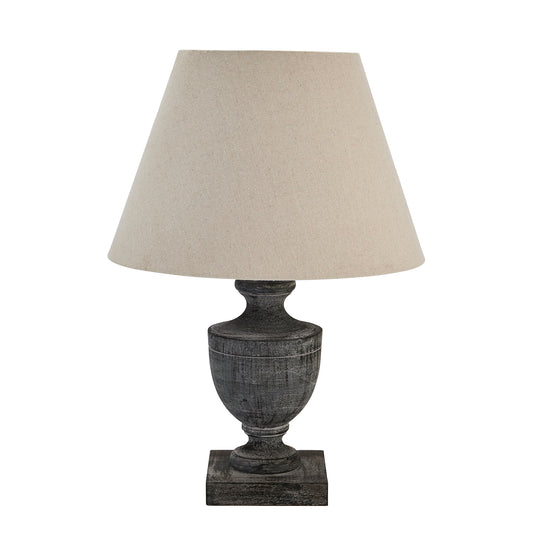 Wooden Urn Table Lamp