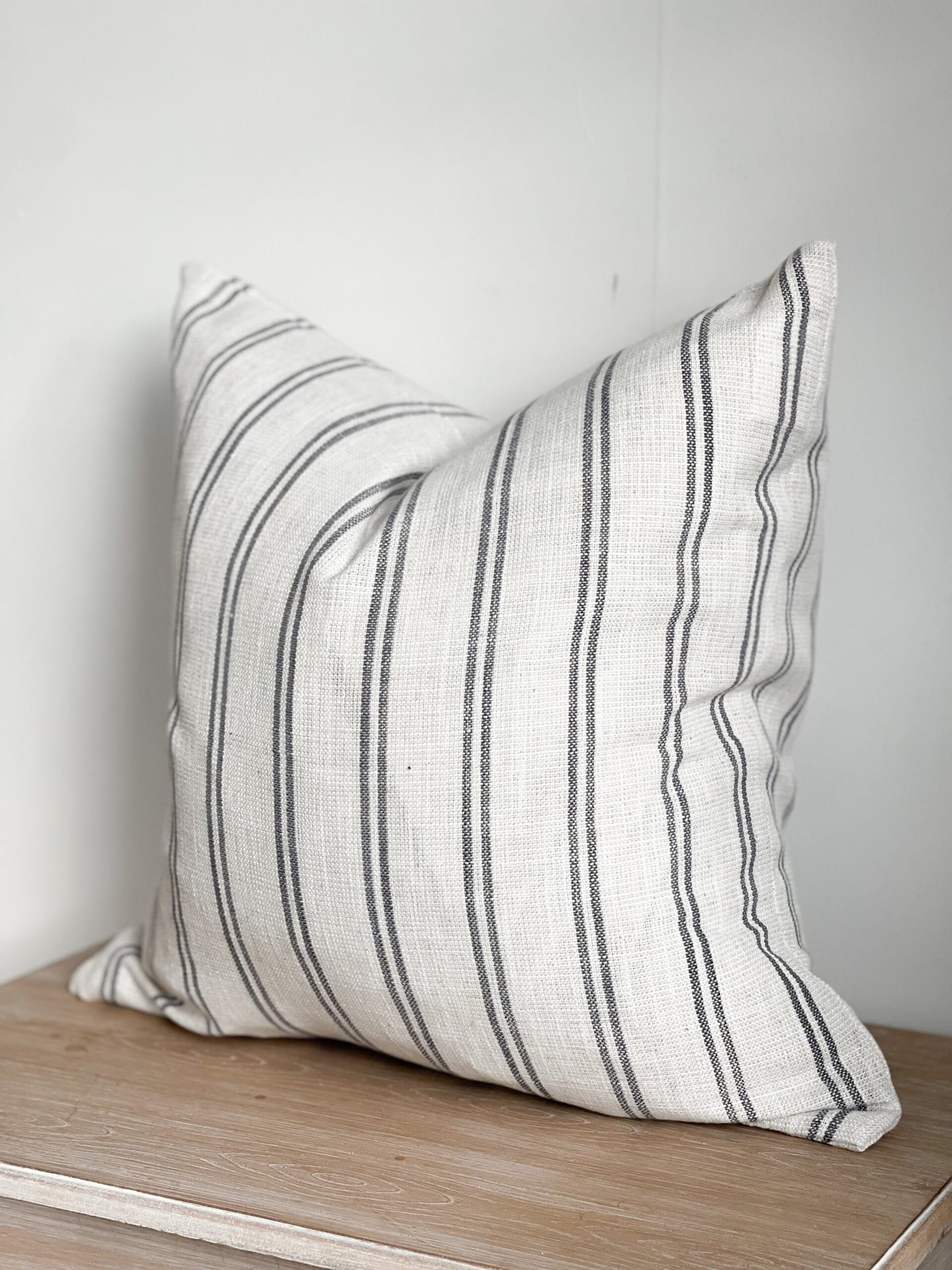 Addison Cushion Cover with Dark Grey Stripe (45x45cm)