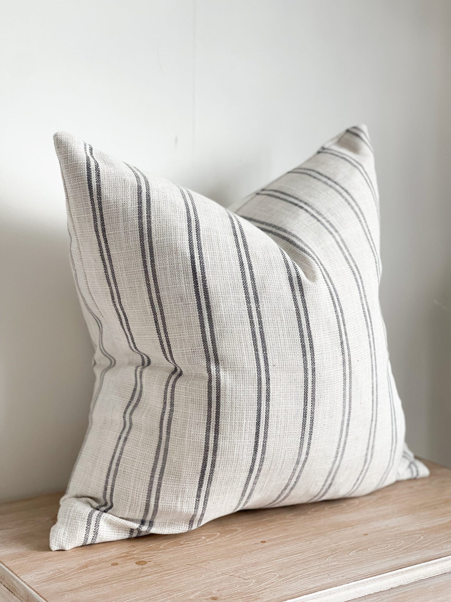 Addison Cushion Cover with Dark Grey Stripe (45x45cm)