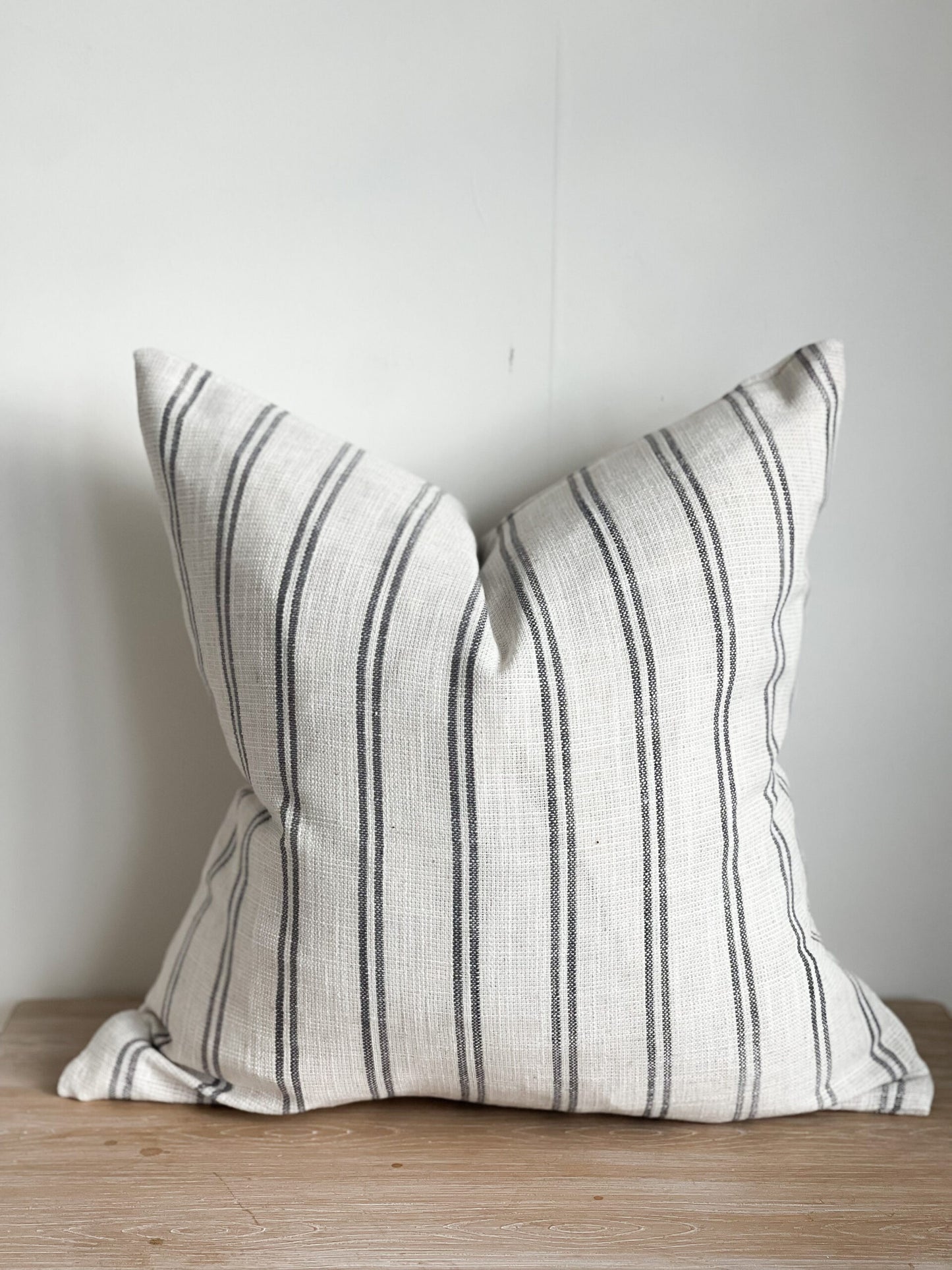Addison Cushion Cover with Dark Grey Stripe (45x45cm)