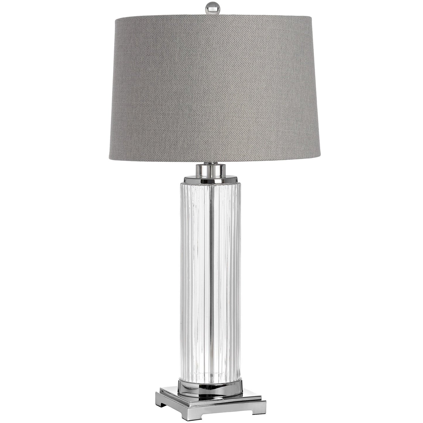 Chrome Table Lamp with Grey Shade