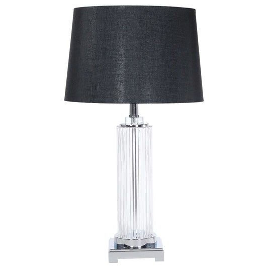 Chrome Table Lamp with Black Shade