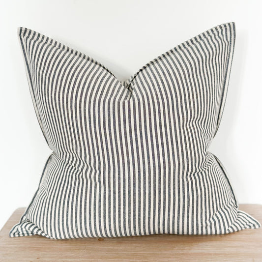 Jessica Cushion Cover with Thin Navy Stripes (45x45cm)