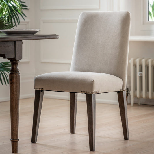 Oak and Linen Dining Chair