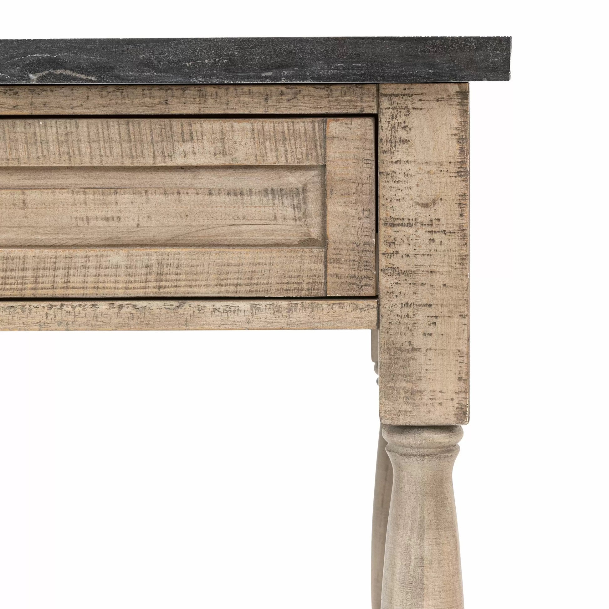 Wooden Console Table with Marble Top